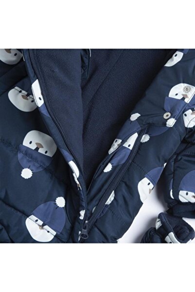 Chicco Quilted winter baby jumpsuit and fur hood,