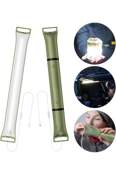 genernic YEASHA Foldable Handheld USB Inflatable Tube Camping Light (Green)