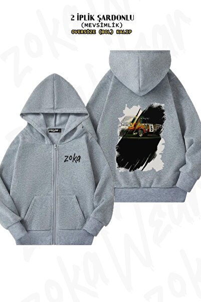 ZOKAWEAR Unisex Renault 5 Alpine με τύπωμα oversized Ζακέτα με κουκούλα με φερμουάρ με τύπωμα