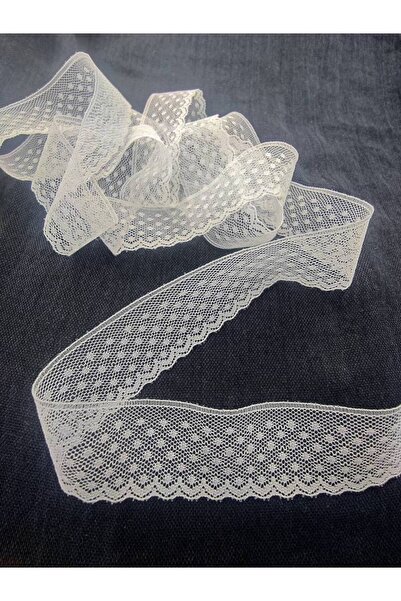 FASHİON DANTEL Lycra-Free Nylon Lace Guipure Width 3.5 cm Length 5 Meters Ecr...