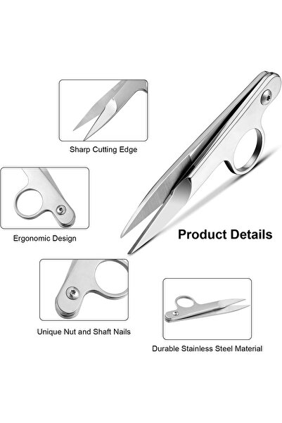 KASTWAVE 2 Pcs Precision Sewing Scissors Mini Thread Snips with Protective Rubber Sleeve