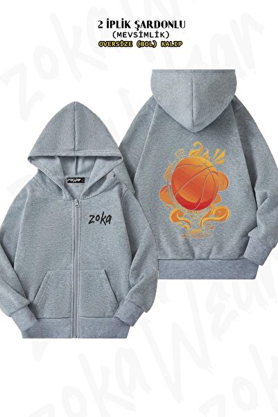 ZOKAWEAR Унісекс баскетбольний призовий одяг для гравців зі спортивним принтом, великий розмір, принт на спині, капюшон на блискавці