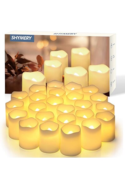 H شموع نذرية بدون لهب من شايمري، عبوة من 24 شمعة