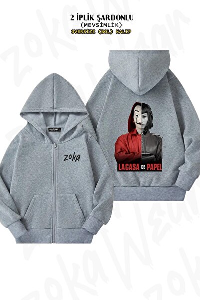 ZOKAWEAR Unisex La Casa De Papel Half Tokio με τύπωμα oversized Ζακέτα με κου...