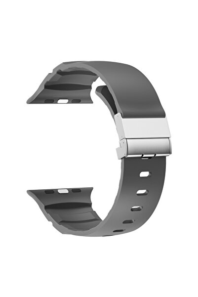 Lopard Apple Watch Series 10-11 (46mm) Band 2/3/4/5/6/Se/7/8/9 (44-45-49mm) Kd-145 Silicone Band with Metal Buckle