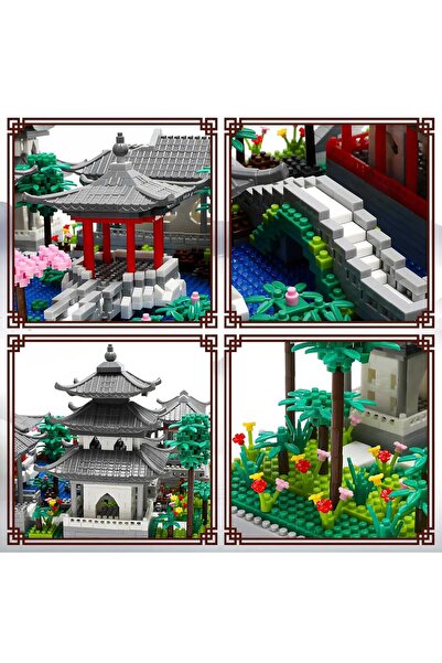 KASTWAVE Mini Chinese Suzhou Garden with Cherry Blossom Tree Building Blocks Set (3888 pcs)