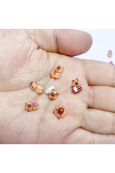 KASTWAVE 100PCS Mini Capybara Resin Figurines for Dollhouse & Fairy Garden
