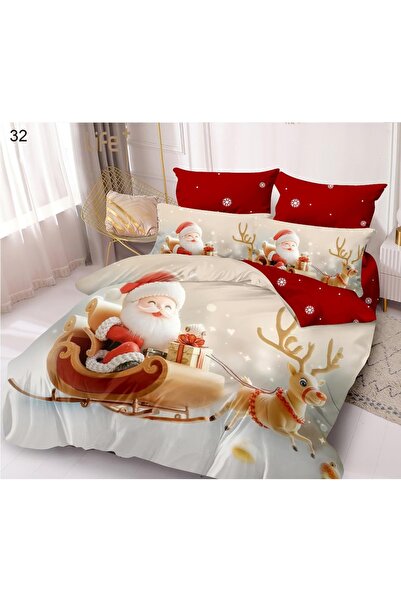 OEM Double Bed Linen, Finet Fabric, 6 Pieces - Christmas Print