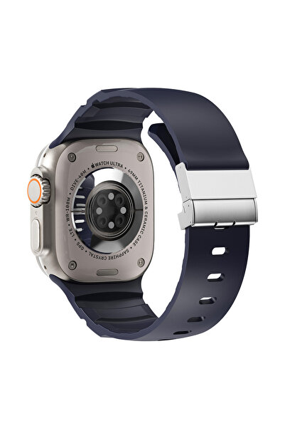 Lopard Apple Watch Series 10-11 (46mm) Band 2/3/4/5/6/Se/7/8/9 (44-45-49mm) Kd-145 Silicone Band with Metal Buckle