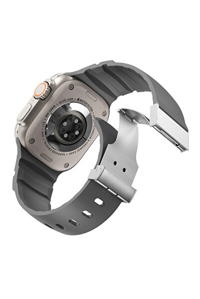 Lopard Apple Watch Series 10-11 (46mm) Band 2/3/4/5/6/Se/7/8/9 (44-45-49mm) Kd-145 Silicone Band with Metal Buckle