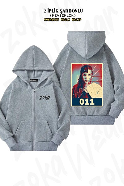 ZOKAWEAR سترة كارديجان بغطاء للرأس للجنسين من Eleven Stranger Things Season م...