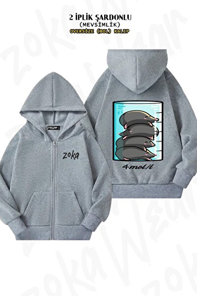 ZOKAWEAR Унісекс 4 Moles Per Litre Chemistry Science з принтом Oversize з принтом на спині, на блискавці, з капюшоном