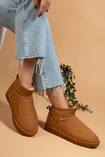 uway Жіночі зимові черевики із замші, з вовняною підкладкою, з хутром, на тонкій підошві, до щиколотки, короткі, міні-Ug-боти