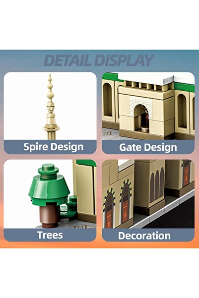 Generic Building Blocks, 594-Piece Prophet’s Mosque Model, 10.7 x 6.9 x 5.4 in