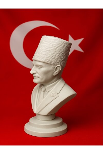 Generic Boyanabilir 3D Baskı Atatürk Büstü – Dekoratif Maket & Masaüstü Heykel Koleksiyon & Hediye 10x6 cm