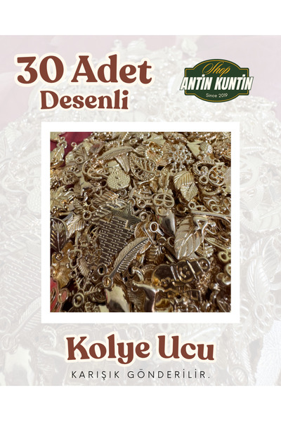 Antin Kuntin Shop 30 Adet Gold Renksiz Karışık Şekilli Kalpli Ağaç Aşk Sevgil...