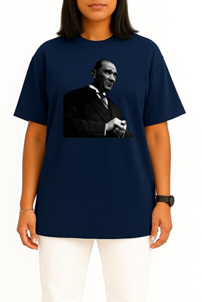 Bahriyeli Collection Oversized Mustafa Kemal Atatürk Chest Design Unisex T-Shirt