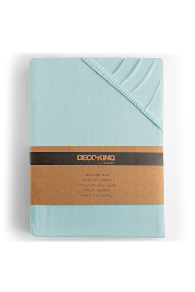 Deco King Fitted sheet, 100% cotton, 135 g/m2, Amber, 200-220 x 200 x 30 cm, blue