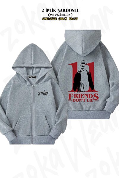 ZOKAWEAR Unisex Eleven V2 Stranger Things Printed Oversized Back Printed Zip ...