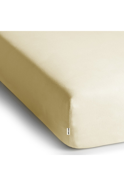 Deco King Fitted sheet with elastic, knitted, 100% cotton, 135 g/m2, Amber, 100-120 x 200 x 30 cm, cream