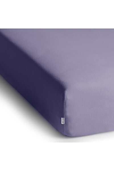 Deco King Fitted sheet with elastic, knitted, 100% cotton, 135 g/m2, Amber, 120-140 x 200 x 30 cm, purple