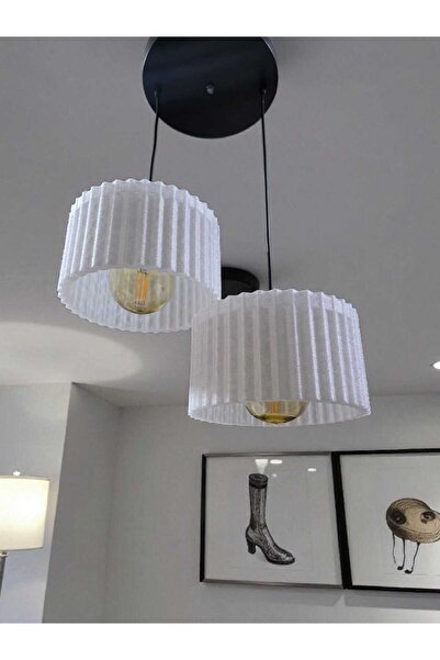 GLOBELUX İskandinav Tarzı Siyah Beyaz Renk 2 Li Sütun Tasarım Bohem Tarzı Avi...