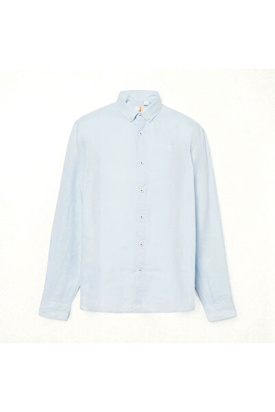Timberland Mill Brook Erkek Açık Mavi Keten Gömlek TB0A2DC3 ._940