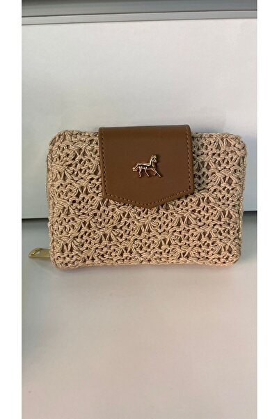 BLACK Wicker and Knitted Women's Wallet