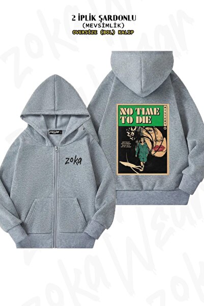 ZOKAWEAR Unisex No Time Billie Eilish cu imprimeu supradimensionat Cardigan c...