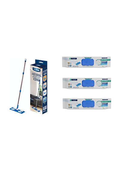 Deep Fresh Set curatare pardoseli DeepFresh: Coada Mop+3XPachete Servetele Mop cu otet si bicarbonat Deepfresh