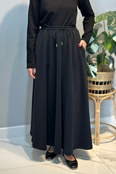 Lale Butik Cupra Flared Skirt 36469 Black