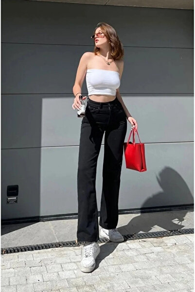 kleshus Çnr Miya Γυναικείο ψηλόμεσο γυναικείο τζιν παντελόνι Palazzo, Lycra L...