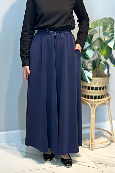 Lale Butik Cupra Flared Skirt 36469 Navy Blue