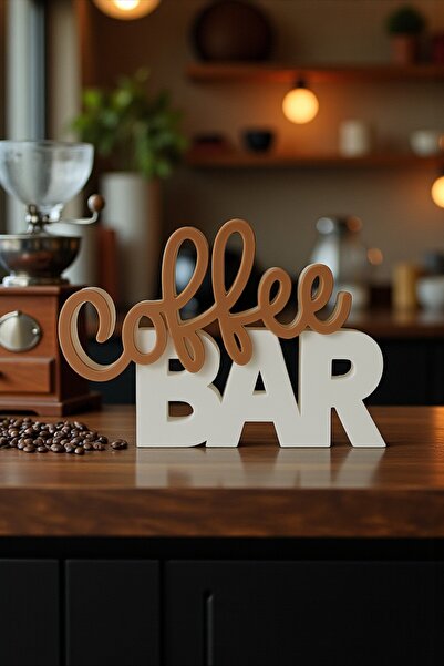 ceatly Coffee Bar Dekor Yazısı – Mutfak & Kahve Köşesi Süs Aksesuarı