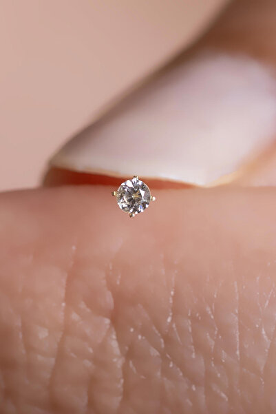 AMES GOLD KUYUMCULUK 14 Ayar Altın Minik Tektaş Geçmeli Hızma