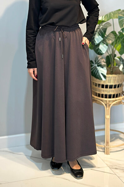 Lale Butik Cupra Flared Skirt 36469 Brown