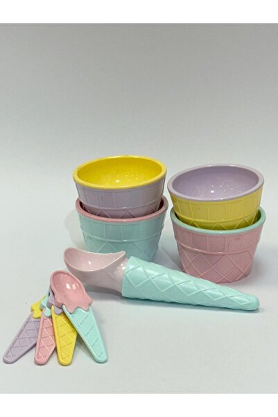 Living مجموعة آيس كريم ملونة، 9 قطع