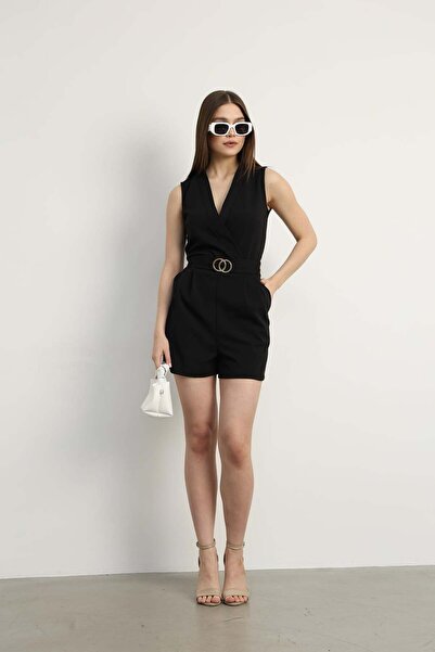 Swass Black Shorts Jumpsuit