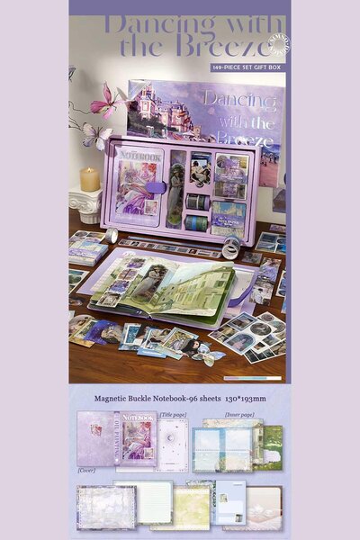 Buka Shops "Oil Painting" Serisi 149 Parça Premium Sanat Seti - Hediye Kutulu Mıknatıslı Defter, 7 Washi Bant,