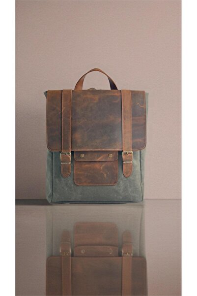 petra DERİ VE KANVAS SIRT ÇANTASI