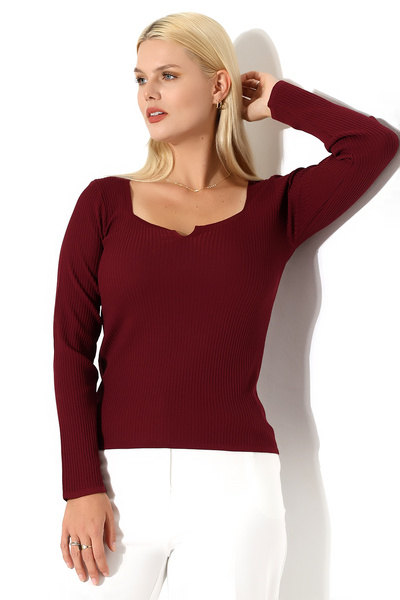 Devinka Γυναικεία μπλούζα με λεπτομέρεια με γιακά με μακριά μανίκια