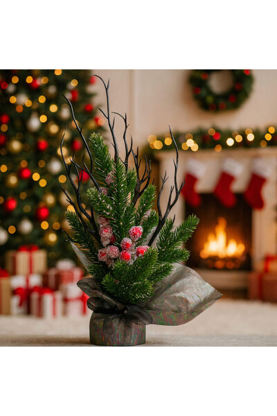 Issa Decorațiune de Crăciun Brad artificial 38 cm cu fructe de pădure roșii, ...