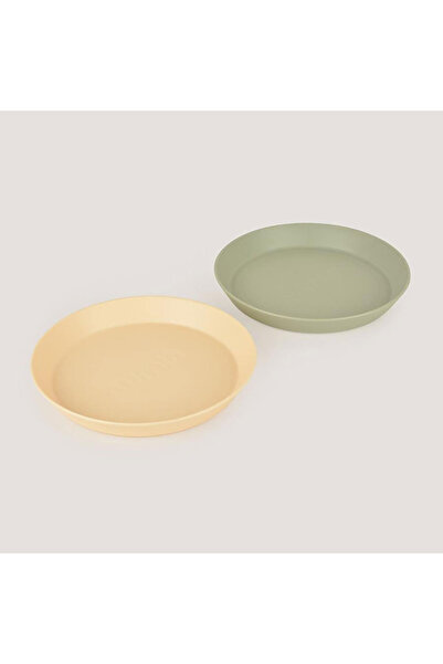 lets be child Lc Round Plate Set of 2 Sage Green - Vanillia (3 Pcs)