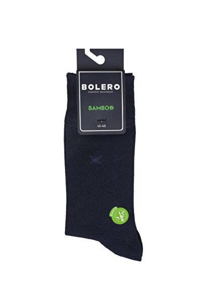Bolero Erkek Premium Dikişsiz Çarpı Desen Bambu Soket Çorap Lacivert