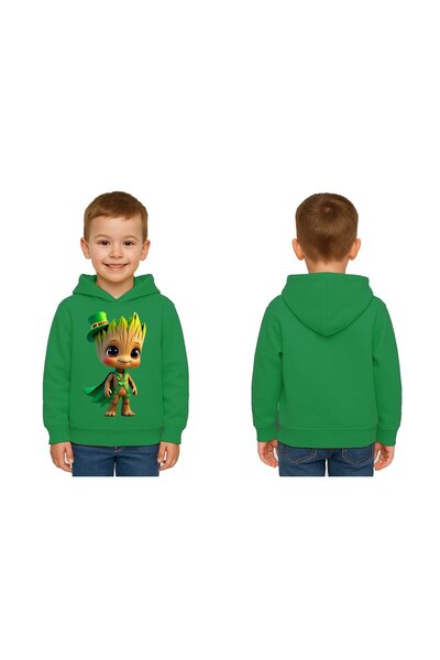 SEDİRLİ Unisex Groot cu imprimeu Copii Swae tricou cu glugă 3 fire cu borduri