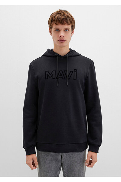 Mavi Logo Printed Hooded Beige Sweatshirt 0610941