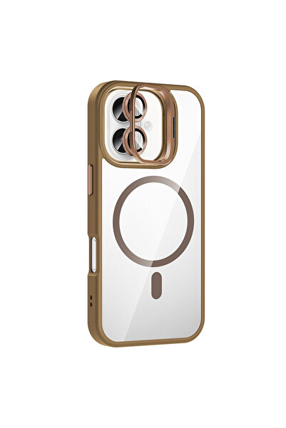 ceppark غطاء جوكو آيفون 16 مع عدسة ريميم وحامل ماجسيف - بني