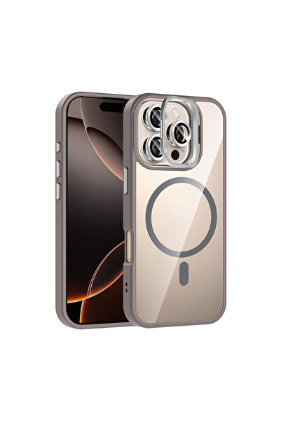 ceppark غطاء جوكو لآيفون 16 برو مع عدسة ريميم وحامل ماجسيف - رمادي تيتاني