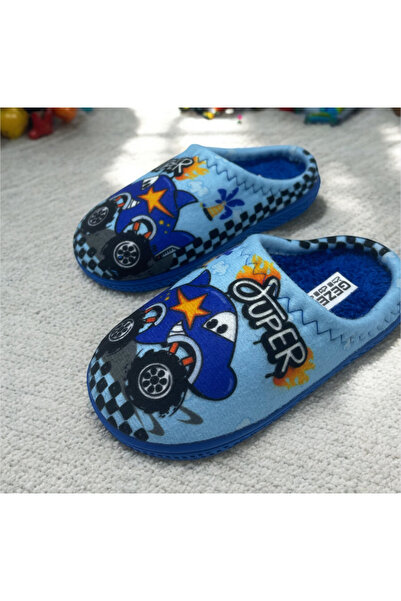 GEZER Car Patterned Boys' Winter House Slippers
