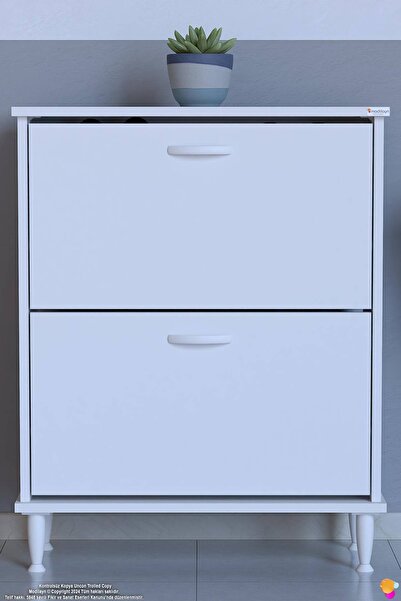 Lina Vella Home Asaf AYAKLI Kapı Önü 72 x 90 x 26 cm’ lik 2 Düşer Kapak 4 Göz...